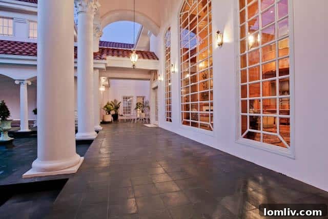 Outdoor walkway leading to the house