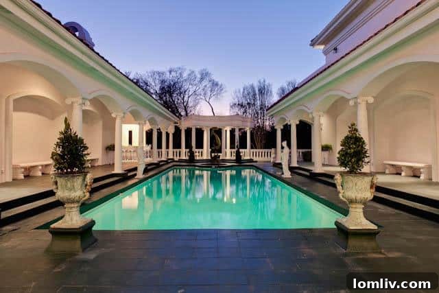 Pool area inspired by San Simeon