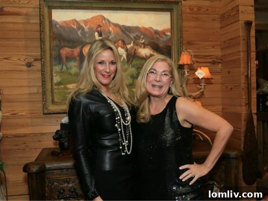 Karen Luter and Candy Evans at Anteks Christmas party
