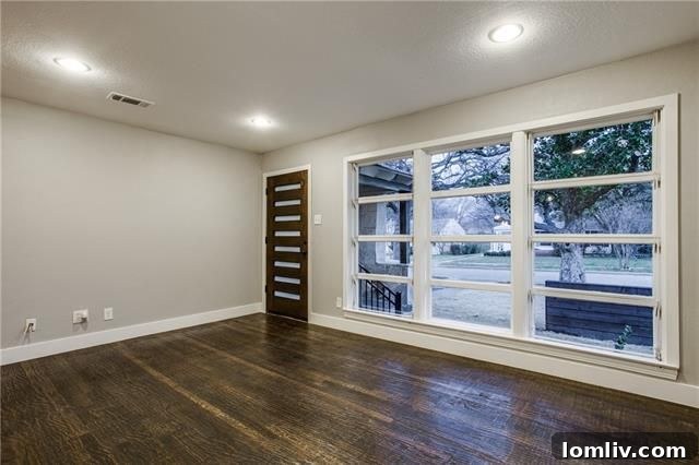 3930 Beechwood Lane - Open concept living room with handscraped hardwood floors