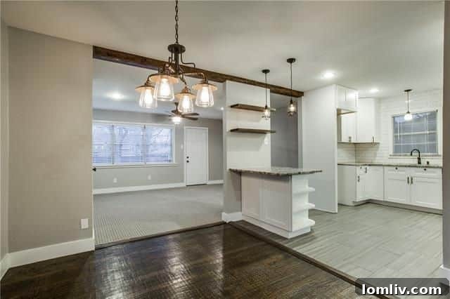 3930 Beechwood Lane - Modern bathroom with white subway tiles and recessed shower shelf