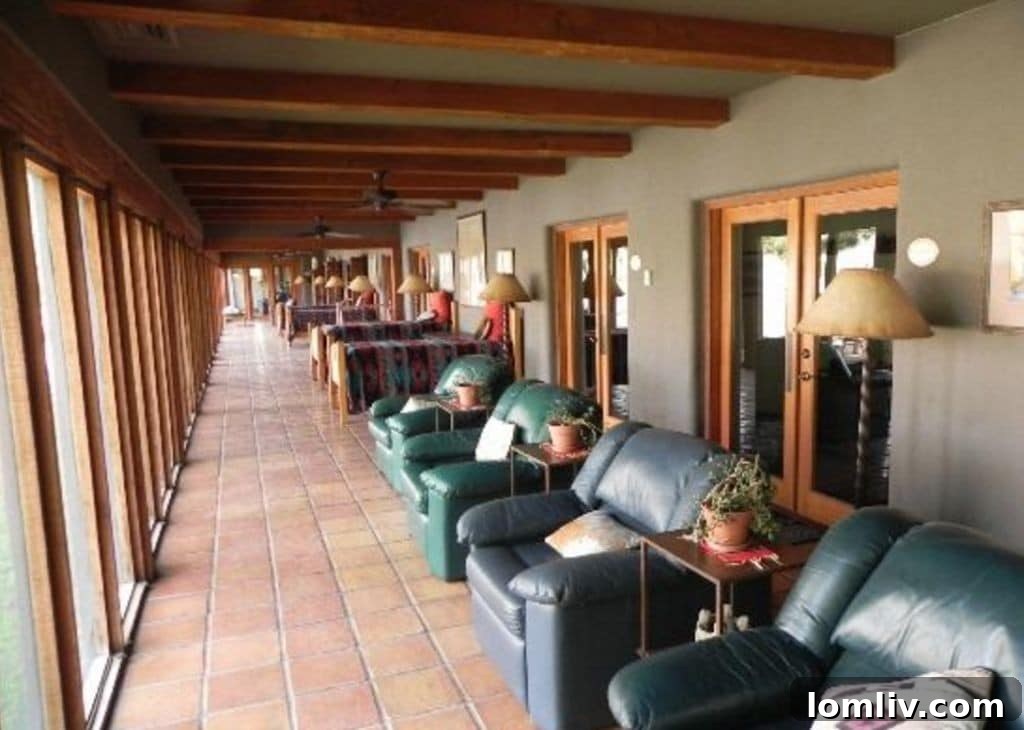 Charming porch of Cibolo Creek Ranch, inviting relaxation