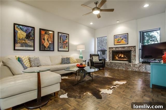 Bright living room with greenbelt views in Montego Plz