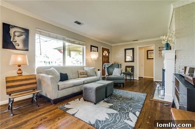 Inviting Living Room with Fireplace in 6138 Monticello Ave