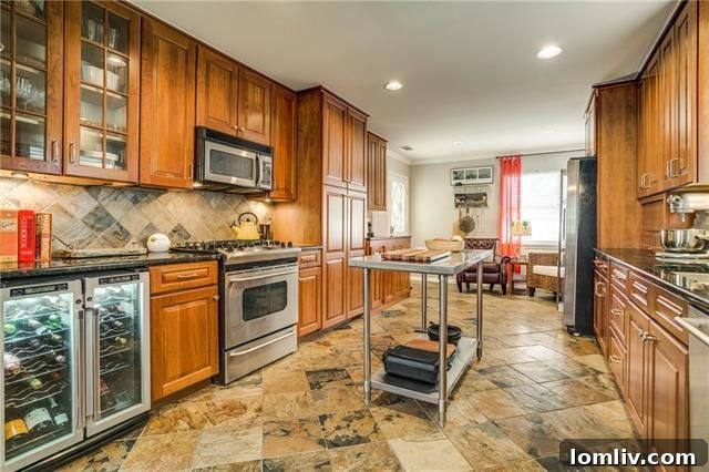 Updated Kitchen with Granite Counters in East Dallas Cottage