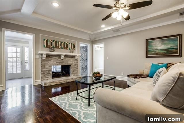 Modern Kitchen with Granite Counters and Double Ovens