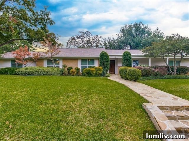 Renovated Ranch Home Exterior in Les Jardins, Dallas