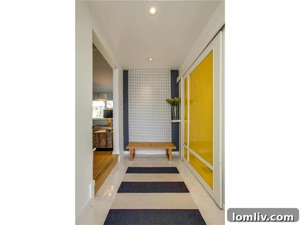 Mid-Century Modern Home Entryway with Private Courtyard