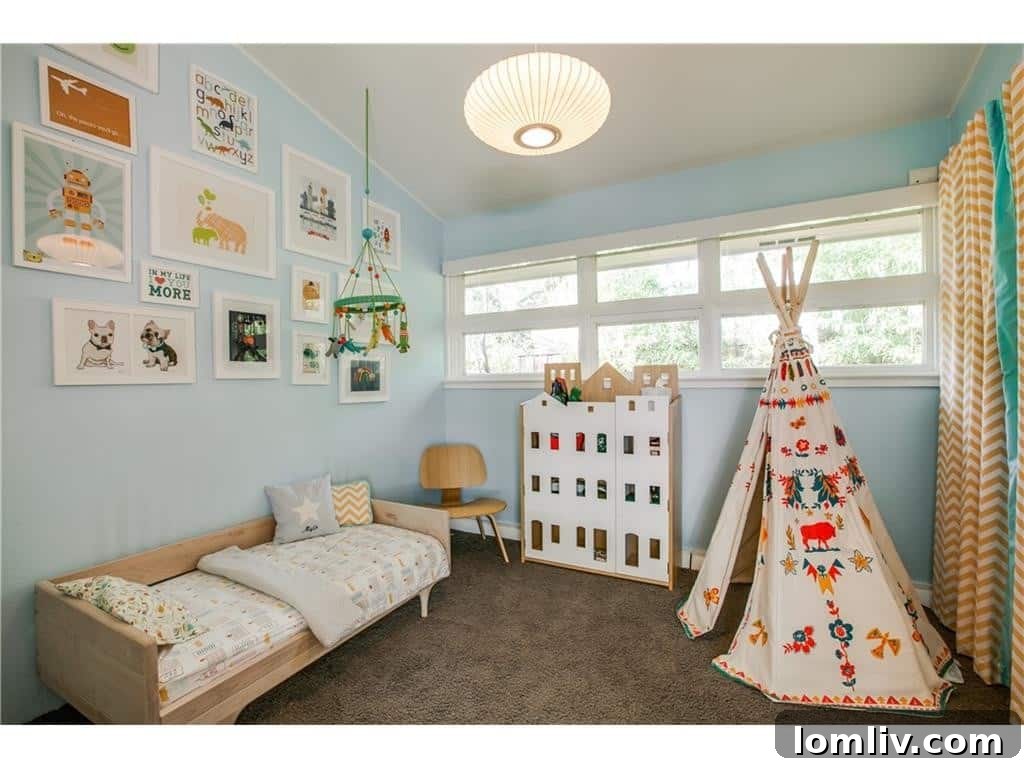 Bright Secondary Bedroom with High Windows