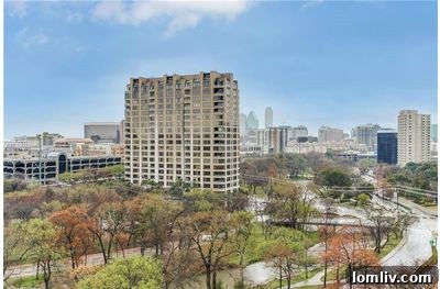 View of Downtown Dallas and Turtle Creek from Luxury Goldcrest Condo
