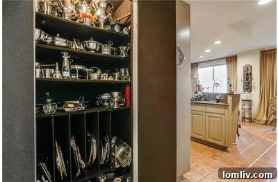 Silver Closet for Entertaining in Luxury Condo