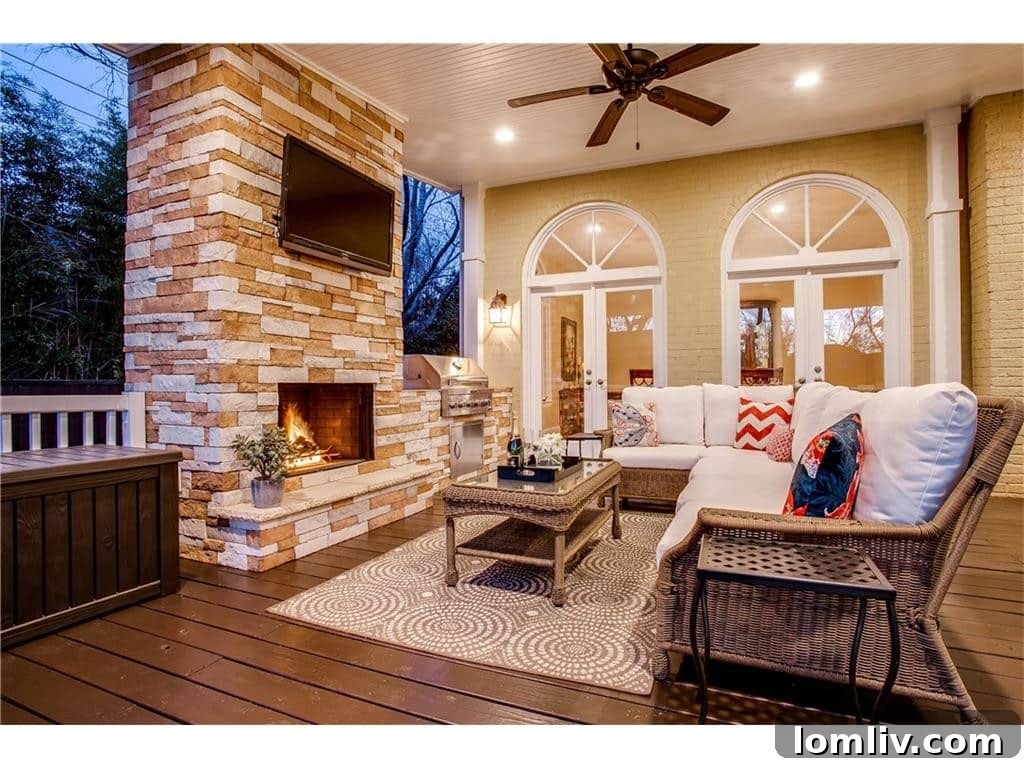 Outdoor Living Area with Fireplace