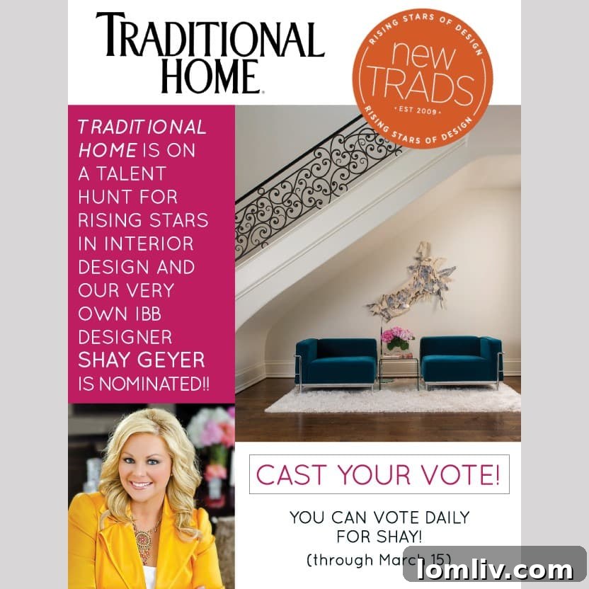 Shay Geyer, founder of IBB Design Fine Furnishings, showcasing her signature colorful interior design style