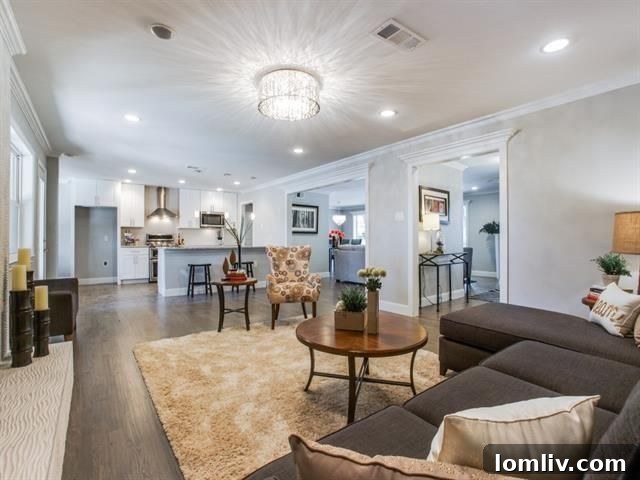 Luxurious living space featuring brand new nail-down hardwoods and ample natural light.
