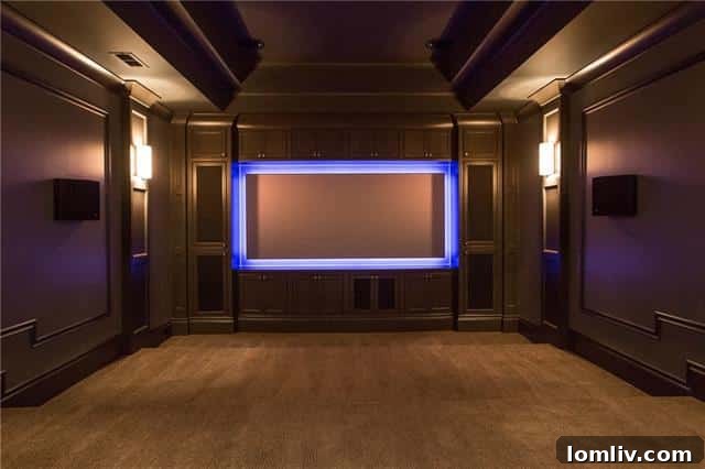 Home Media Room with Tiered Seating