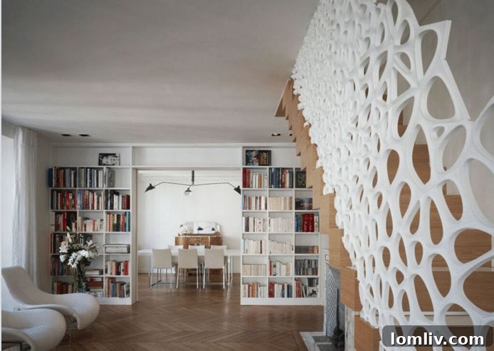 An apartment in Paris, France, transformed by the innovative design approach of architect Marc Fornes.