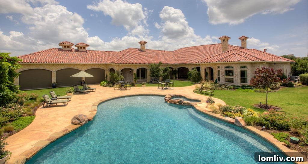 Sparkling Swimming Pool and Lush Gardens at 5800 Shorefront Lane