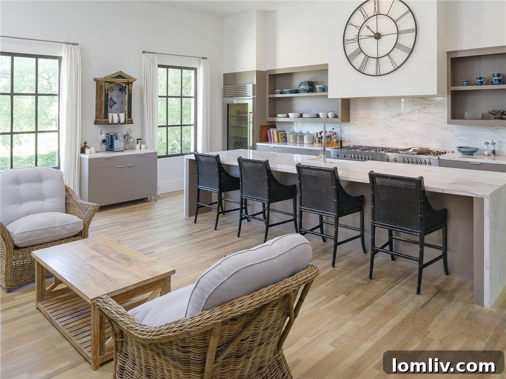 Luxurious interior living space Fort Worth home