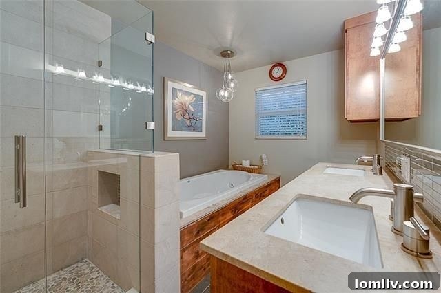 Luxurious spa-like master bathroom with contemporary finishes
