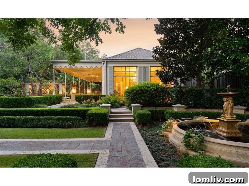 Dave Perry-Miller Curates Dallas' Finest Architecture: Korn, Thompson, Dilbeck 22 Beautiful exterior fountain and garden details at 4248 Armstrong Parkway