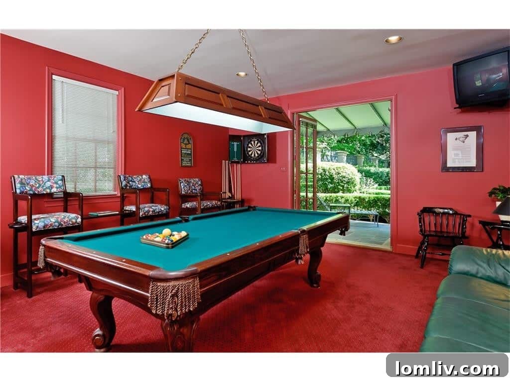 Dave Perry-Miller Curates Dallas' Finest Architecture: Korn, Thompson, Dilbeck 27 Billiards room at 4248 Armstrong Parkway, ideal for recreation