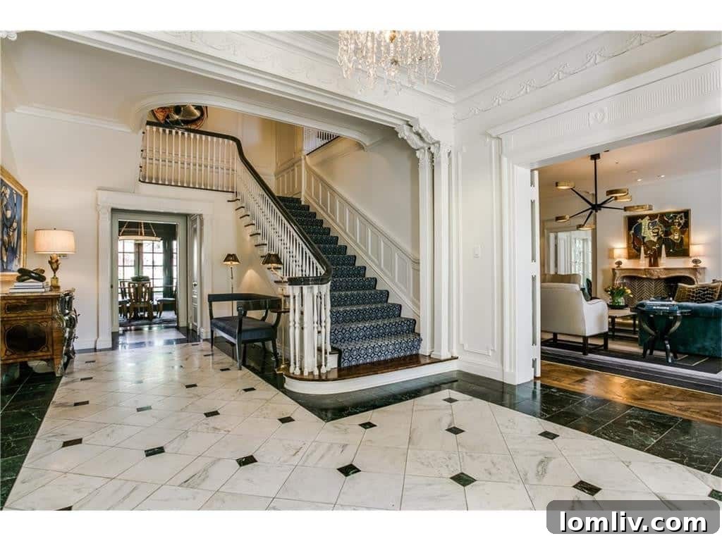 Dave Perry-Miller Curates Dallas' Finest Architecture: Korn, Thompson, Dilbeck 35 Grand foyer at 4908 Lakeside Drive, showcasing architectural detail