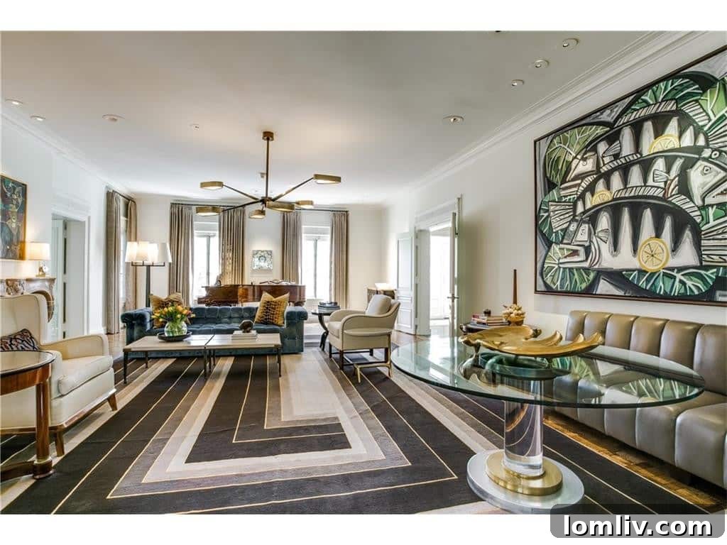 Dave Perry-Miller Curates Dallas' Finest Architecture: Korn, Thompson, Dilbeck 36 Spacious living room at 4908 Lakeside Drive, bathed in natural light