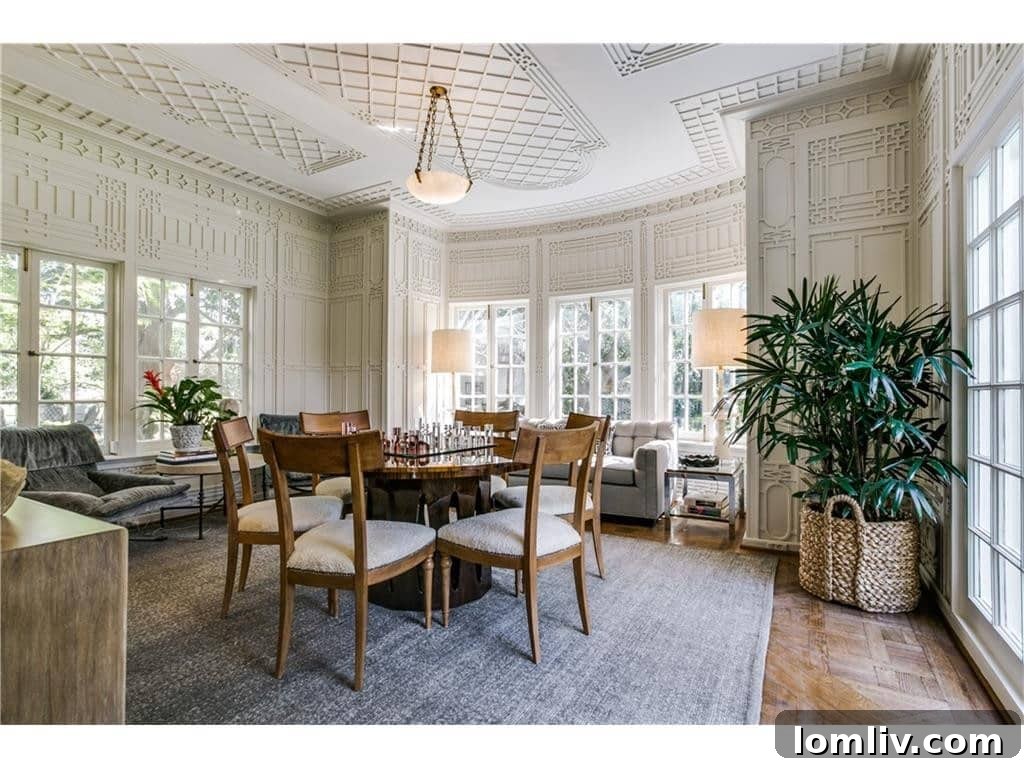 Dave Perry-Miller Curates Dallas' Finest Architecture: Korn, Thompson, Dilbeck 37 Bright sun porch at 4908 Lakeside Drive, offering serene views