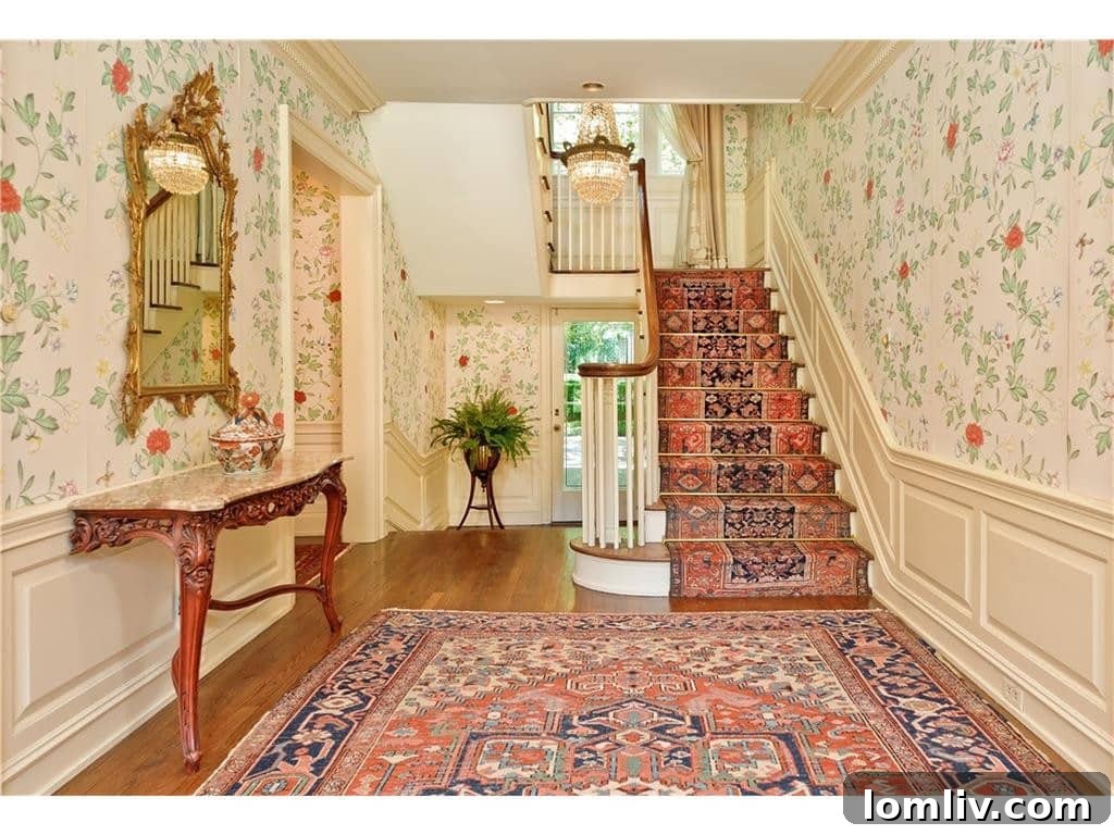 Opulent entryway and hall of 4248 Armstrong Parkway designed by John Astin Perkins
