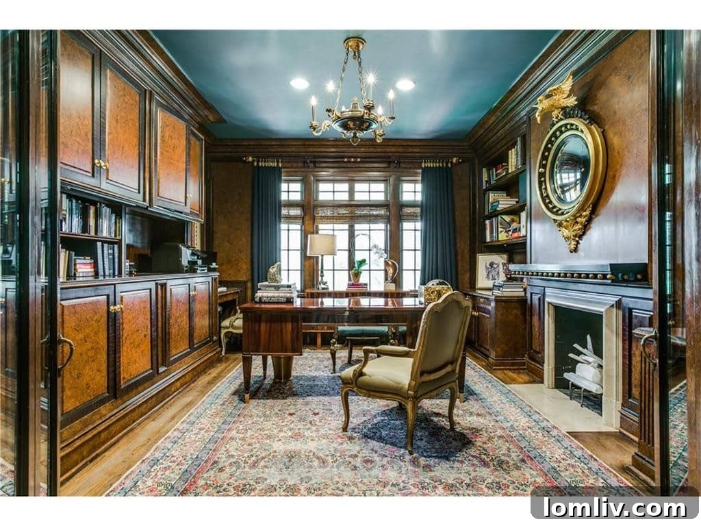 Dave Perry-Miller Curates Dallas' Finest Architecture: Korn, Thompson, Dilbeck 46 Refined study at 4908 Lakeside Drive, offering a quiet retreat