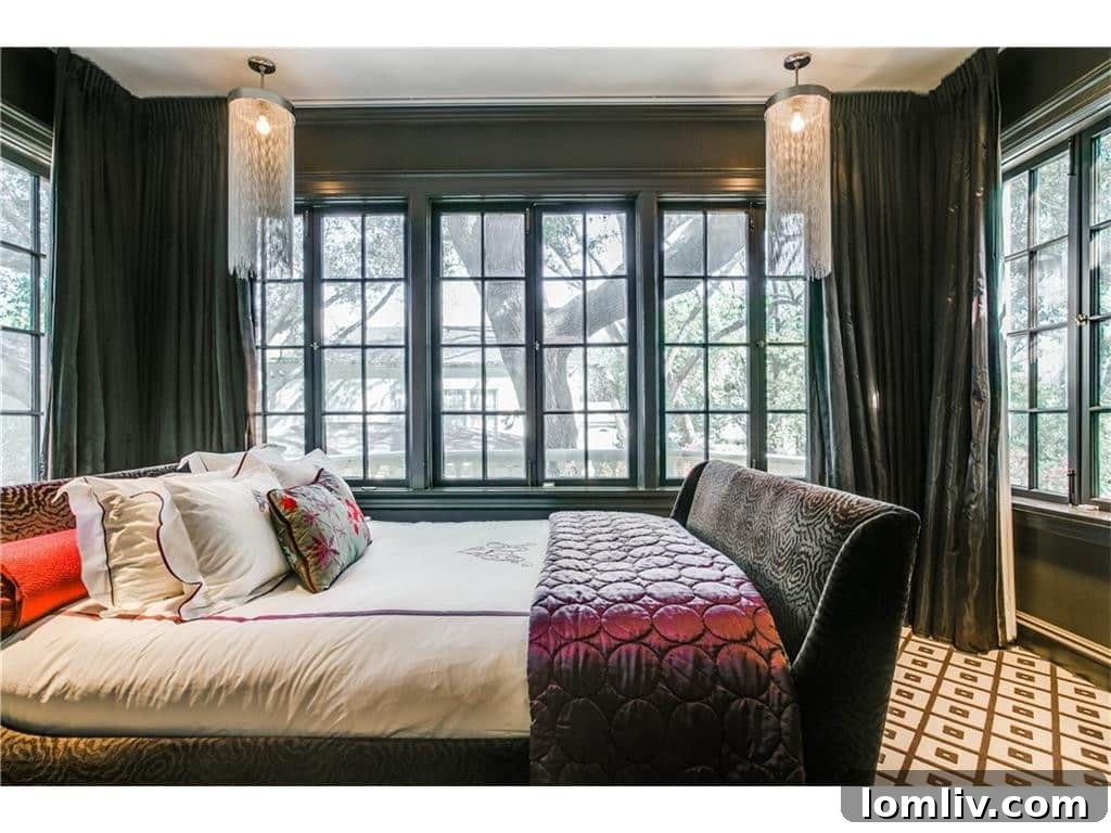 Dave Perry-Miller Curates Dallas' Finest Architecture: Korn, Thompson, Dilbeck 51 Guest bedroom at 4908 Lakeside Drive, tastefully appointed