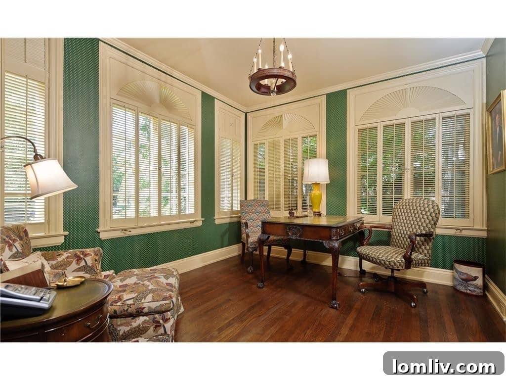 Dave Perry-Miller Curates Dallas' Finest Architecture: Korn, Thompson, Dilbeck 9 Luxurious study with rich wood paneling at 4248 Armstrong Parkway