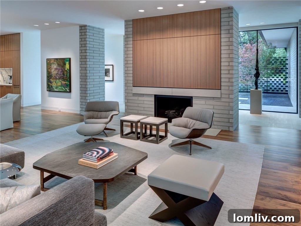 Interior View of Modern Living Space with Garden Access
