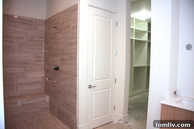 Master bath with separate shower and tub in The Mondara Highland Park