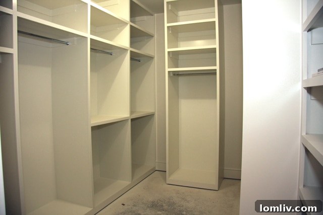 Customizable closets in The Mondara luxury condos