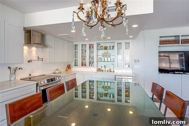 Large Kitchen Island with Seating and Tech Features