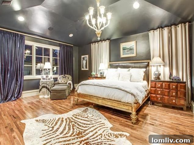Luxurious Master Bedroom with Hardwood Floors