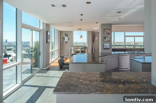 Modern Kitchen with Terrace Views
