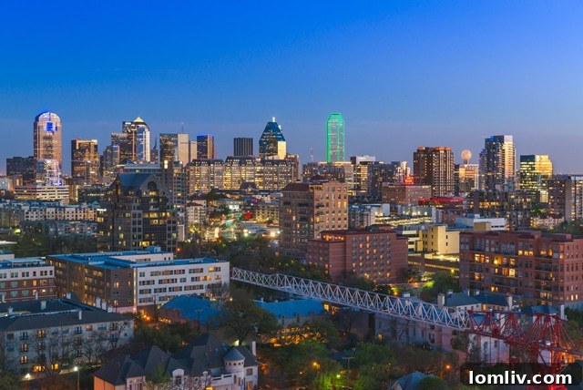 Night View of Dallas from Terrace