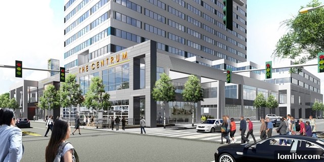 Artist rendering of the sophisticated new Centrum facade