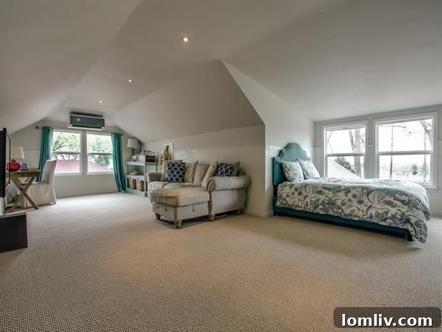 Bright bedroom with hardwood flooring