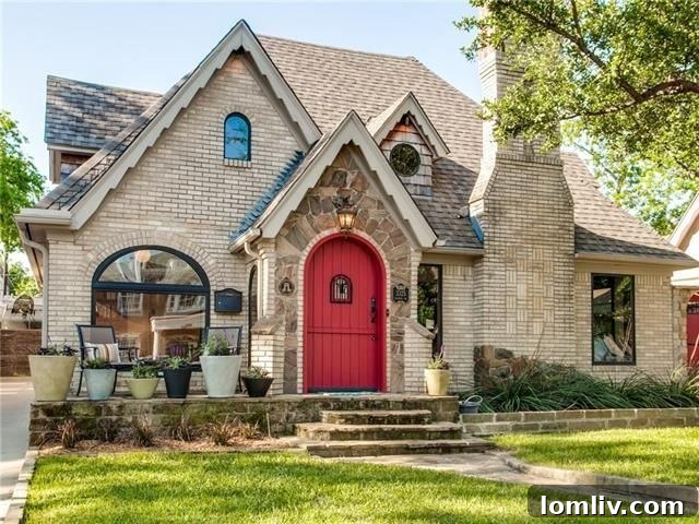 University Park Tudor Living Room with Fireplace