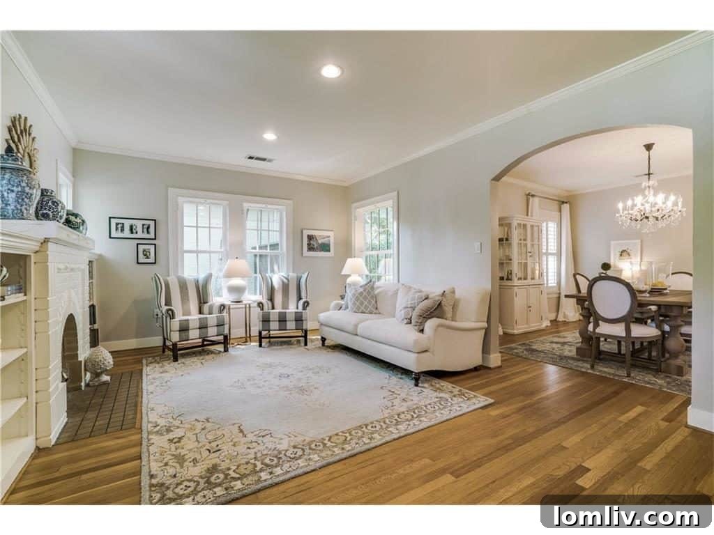 Elegant Dining Area with Natural Light and Classic Wood Floors