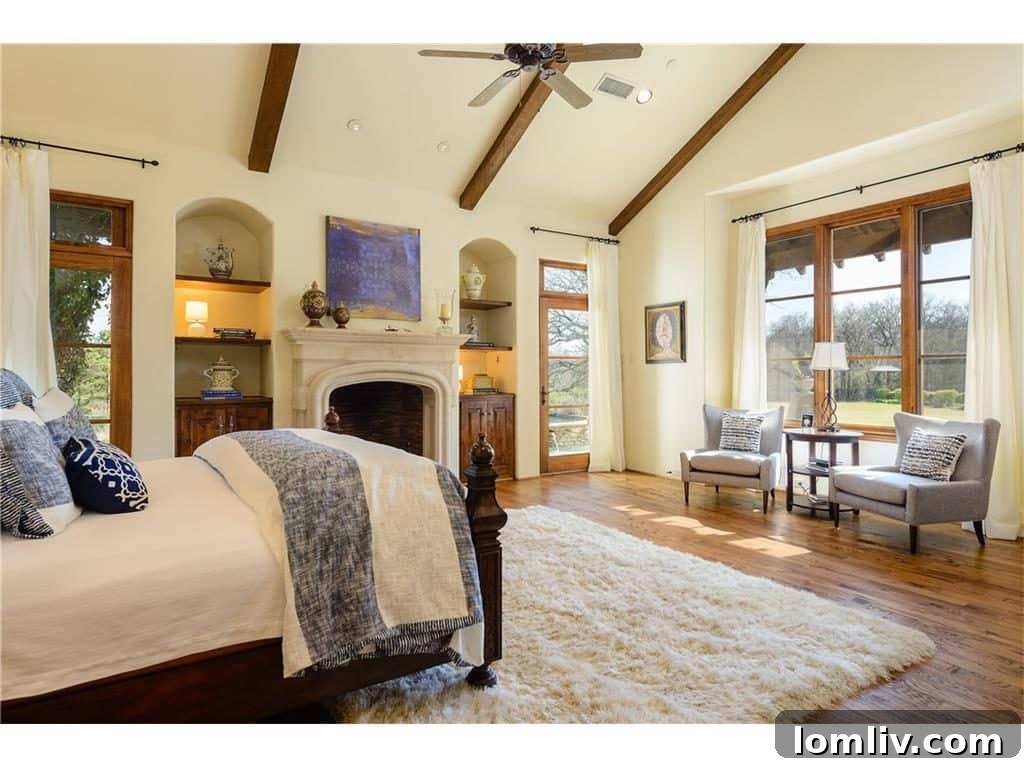 Another perspective of the serene master suite, emphasizing space and natural light