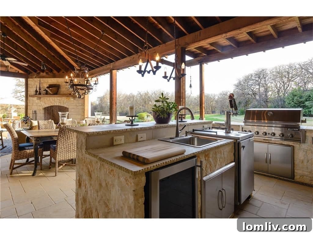 Impressive outdoor kitchen and dining area at 2252 King Fisher Drive, perfect for al fresco dining