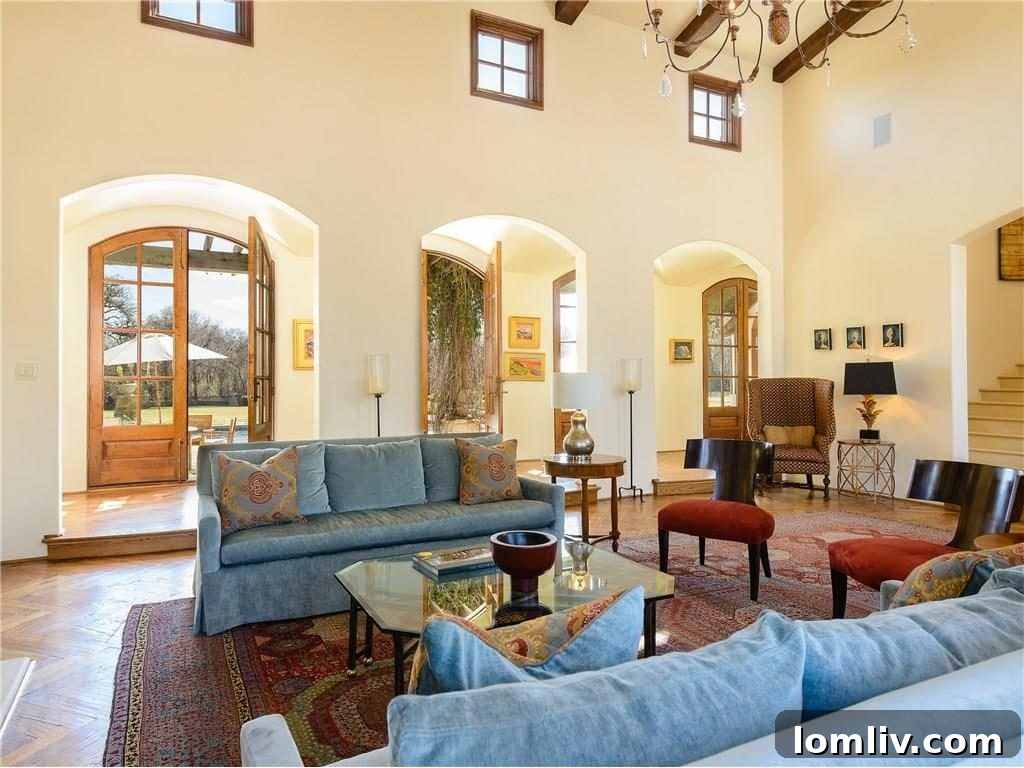 Spacious interior view highlighting architectural details and natural light