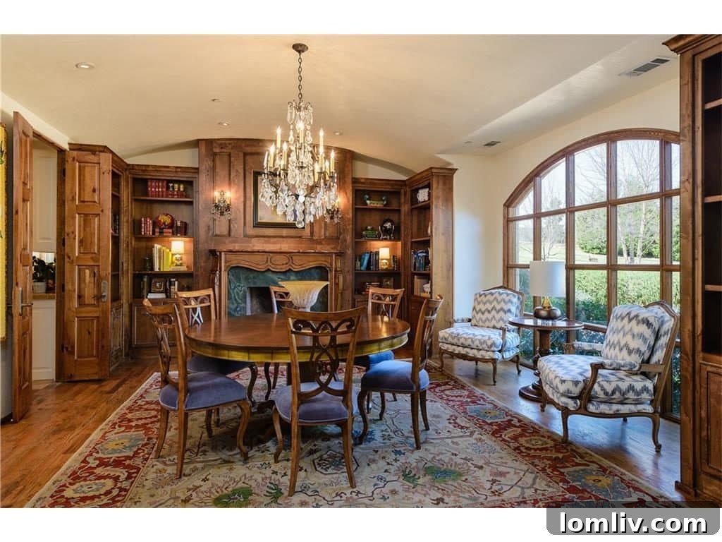 Formal dining room with elegant decor and ample space