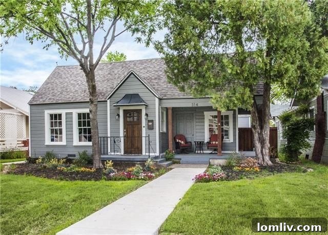 Charming front exterior of the updated bungalow in Winnetka Heights