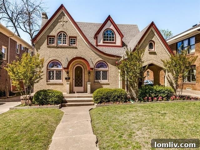 Exterior view of the historic 1923 Tudor home in Old East Dallas