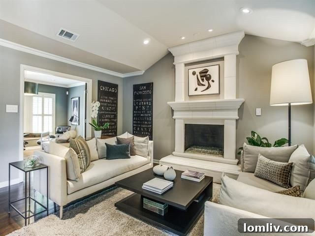 Bright and airy living room in the Midway Hills ranch